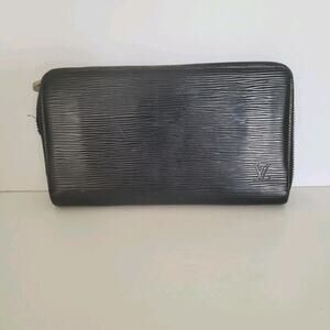 Broken Ziper Louis Vuitton Epi Leather Zippy Around Long Wallet Black Organizer